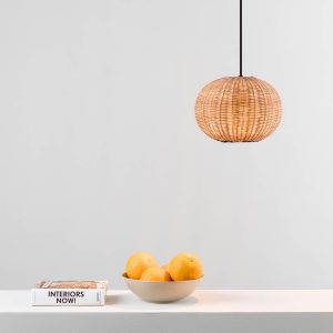 Haka függőlámpa rattan ernyővel