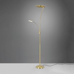 LED álló lámpa Granby LED olvasólámpával sárgaréz