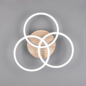 LED mennyezeti világítás Circle 3 izzós fa