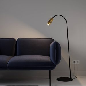Neo! Padló LED padló lámpa dimm sárgaréz/fekete