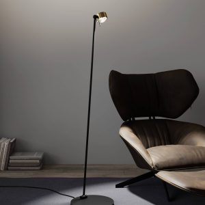 Puk! 80 Floor LED átlátszó/matt sárgaréz/fekete