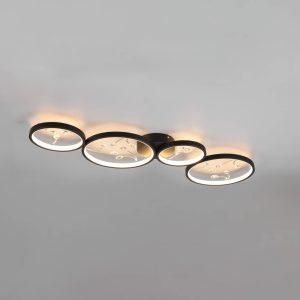 LED mennyezeti lámpa Groovy négylámpás fekete 3
