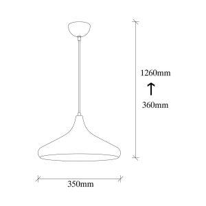 Lógó világítás Berceste 207-S Ø35cm fekete/arany