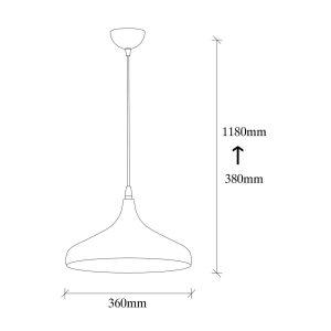 Ø36cm fekete/arany