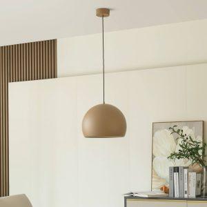 Lucande Lythara LED függőlámpa világos barna Ø 40cm