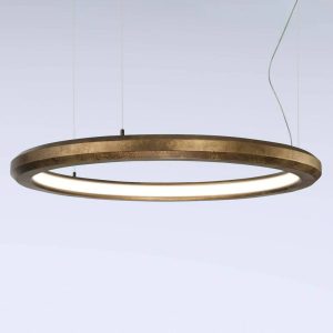 LED-es függőlámpa Materica belül Ø 90 cm sárgaréz