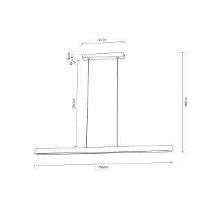 Envostar Lineo LED függőlámpa olajozott tölgyfa 118cm