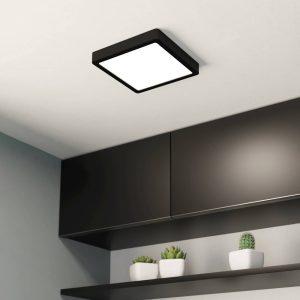 LED mennyezeti lámpa Fueva 5 IP44 3000K fekete 21x21cm 21x21cm