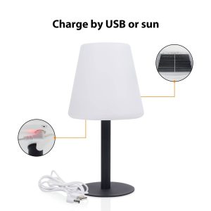 LED napelemes asztali lámpa OSL-50012 újratölthető akkumulátor és USB kábel