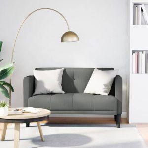 Sötétszürke szövet loveseat kanapé 111 cm