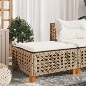 Szürke polyrattan kerti ülőke párnával 63