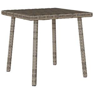 Téglalap szürke polyrattan kerti dohányzóasztal 40x40x37cm