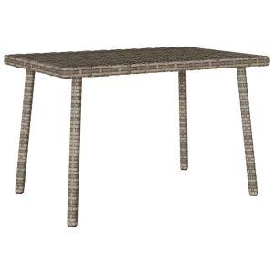 Téglalap szürke polyrattan kerti dohányzóasztal 60x40x37cm