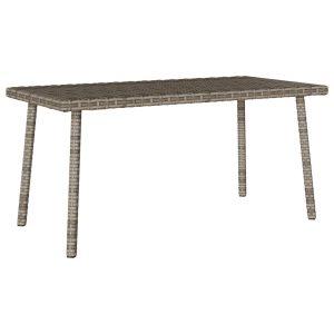 Téglalap szürke polyrattan kerti dohányzóasztal 80x40x37cm