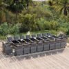 21 részes szürke polyrattan kerti étkezőgarnitúra párnákkal