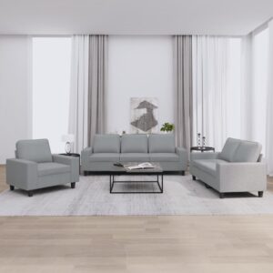 3 részes világosszürke szövet ülőgarnitúra