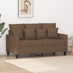 Kétszemélyes barna szövetkanapé 120 cm