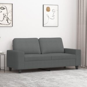 Kétszemélyes sötétszürke szövetkanapé 140 cm
