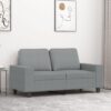 Kétszemélyes világosszürke szövetkanapé 120 cm