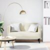 Krém bársony loveseat kanapé 111 cm