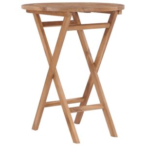 Összecsukható tömör tíkfa kerti asztal 60 cm