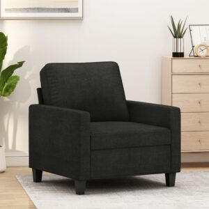 Fekete szövet kanapéfotel 60 cm