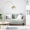 Világosszürke bársony loveseat kanapé 111 cm
