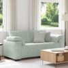 Világosszürke bársony loveseat kanapé 140 cm