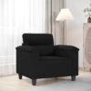 Fekete mikroszálas szövet kanapéfotel 60 cm