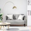 Felhőszürke szövet loveseat kanapé 111 cm