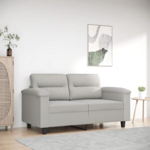 Kétszemélyes világosszürke mikroszálas szövetkanapé 120 cm