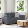 Sötétszürke bársony loveseat kanapé 120 cm