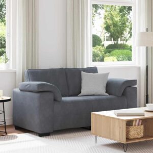 Sötétszürke bársony loveseat kanapé 120 cm