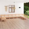 10 részes tömör fenyőfa kerti bútorgarnitúra
