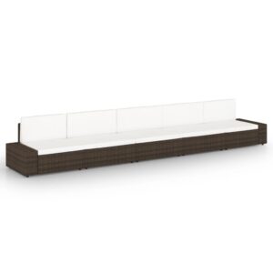 5 részes barna polyrattan kerti ülőgarnitúra párnákkal