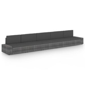 5 részes szürke polyrattan kerti ülőgarnitúra párnákkal