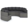 6 részes szürke polyrattan kerti kanapészett párnákkal