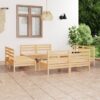 8 részes tömör fenyőfa kerti bútorgarnitúra