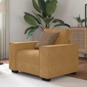 Barna bársony kanapéfotel 59 cm