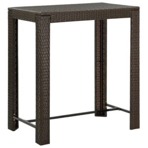 Barna polyrattan kerti bárasztal 100 x 60