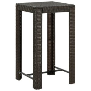 Barna polyrattan kerti bárasztal 60