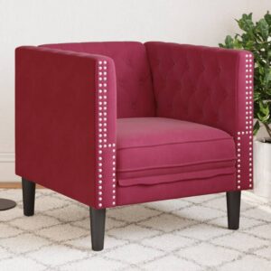 Bordó bársony chesterfield kanapéfotel
