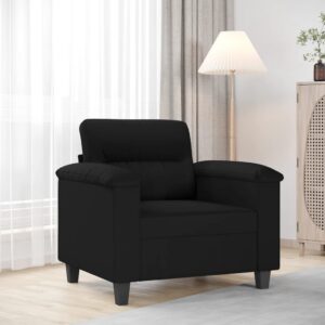 Fekete mikroszálas szövet kanapéfotel 60 cm