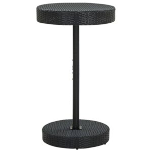 Fekete polyrattan kerti asztal 60
