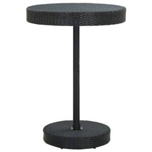 Fekete polyrattan kerti asztal 75