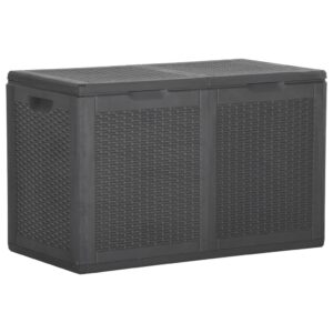 Fekete pp rattan kerti tárolóláda 180 l