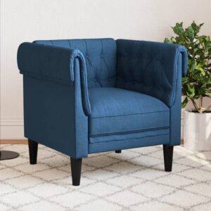 Kék szövet chesterfield kanapé