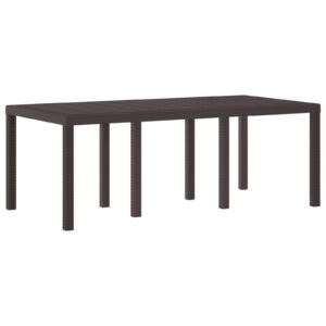 Kerti asztal barna 200x100x73 cm polirattan