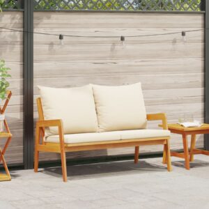 Kertibank párnákkal 115x65x71 cm tömör akácfából