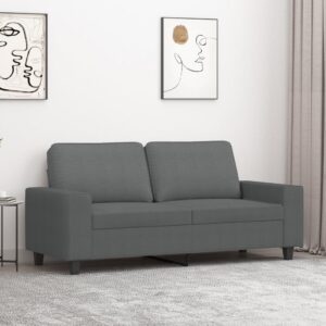 Kétszemélyes sötétszürke szövetkanapé 140 cm